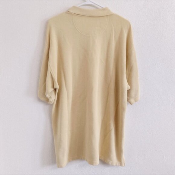 Tommy Bahama Golf Polo Mens L Silk Blend Yellow Ribbed Short Sleeve - Picture 2 of 8